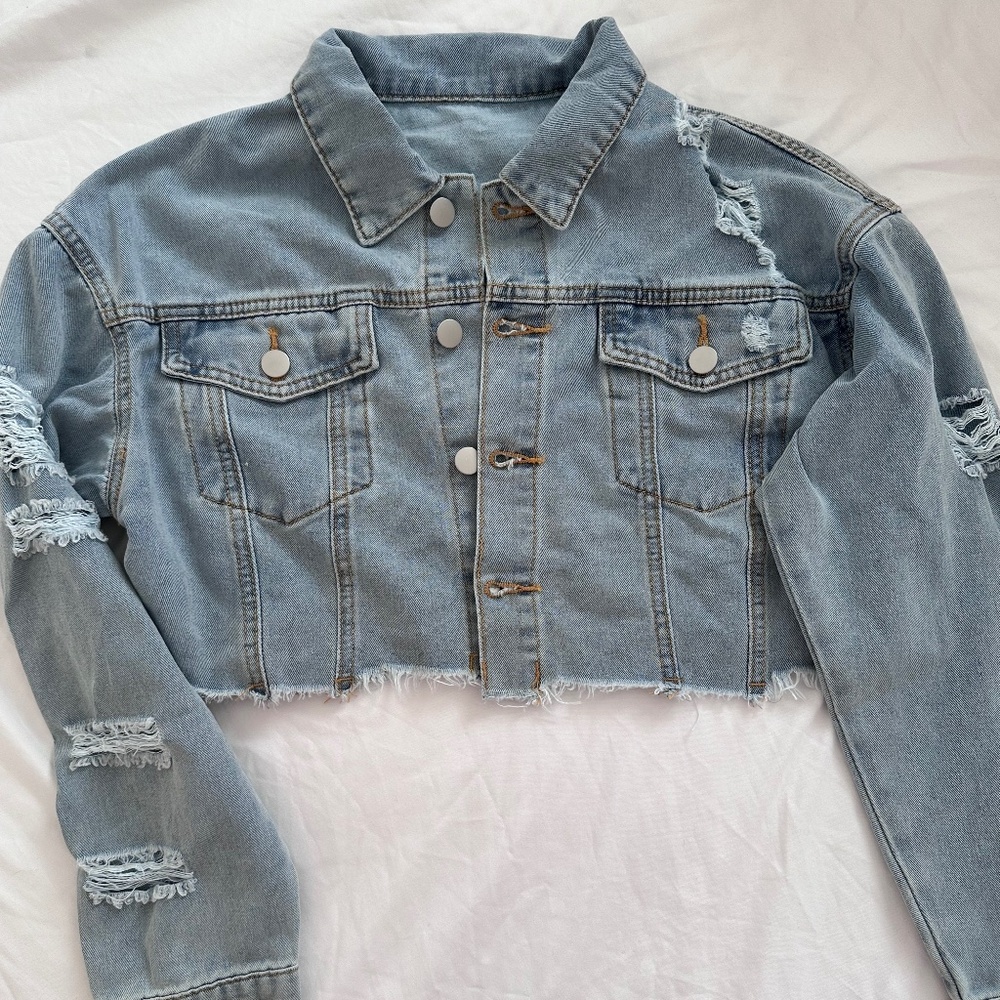 blue jean jacket size: Small